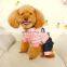 Cute pet dog cat suspenders trousers jeans pink and white stripe