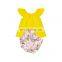 2019 Girls 2 Piece Suits Yellow Flare Sleeve T-Shirt With Floral Printed Bummies Baby Kids Clothing Set Cool Summer