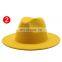 Wholesale New Wide Brim Fashion Jazz Cap Panama Vintage Winter Felt Fedora Wool Wide Custom Hats