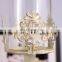Europe white paint baking iron glass candlestick holder metal romantic candle holder wedding decoration