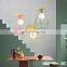 Colorful Restaurant Kitchen Home Lamp Pendant Light Wood Ceiling Rose Chandelier Iron Cage Hanging Lighting
