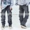 Casual style Pencil Pants Ripped Jeans  Embroidered Fit Denim jeans For Men 2021