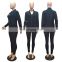 2021 New Fashion Plain Long Sleeve Jacquard 3 Piece Fall Sets Women Zipper Tracksuit Set