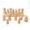 Custom DIY Wood Crafts Peg Dolls Ins Cone Building Block Beech Wood Ornaments Wooden Dolls