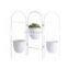 K&B small white metal iron standing folding foldable 3 flower plant pot rack holder for home garden