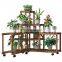 K&B Wholesale cheap windmill style multi layer solid wooden planting flower plants pot stand shelves for garden
