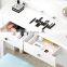 Bedroom Dressing Table Makeup Vanity Desk with 360 degree Rotating Oval Mirror and Cushioned Stool