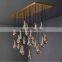 Luxury Water Drop Decorative Modern Long Multi Light Led High Ceilings Crystal Staircase Chandeliers Light