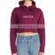 Maroon High quality Non Rib Gym yoga crop top hoodie sweatshirt Top Sold and shorts set sexy women sports