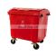 1100L Big Size Waste Can Mobile Garbage Containers Plastic Rectangular Trash Bin With Wheel