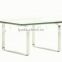 glass top and stainless steel base coffee Table