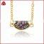18K Gold Fill Brazilian Druzy Necklace Marquis Pendant