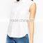 knit curve bottom sleeveless casual blouse for women OEM service