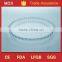 Hot sale round clear beads rim glass plate for decoupage
