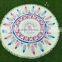 China company wholesale cotton or microfiber printed feather round beach towel