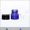 blue 1ml vial glass bottle with black bcap
