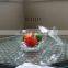 Heat resistant clear tempered glass salad bowl with lid