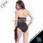 Women's Solid Color Monokini One-Piece Suits Swimwear Bikini Beach Wear Cover-ups