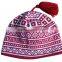 jacquard knitted free pom beanie knitted beanie hat custom beanie hat