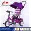 Multi function baby tricycle with push handle / 4 in 1 cheap children tricycle with sunshade / kids tricycle with roof