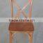 Wholesale French Style Solid Beech Wood Stacking Cross Back Hotel Dining Chair