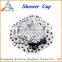 Good Quality Waterproof Double-layer Black Dot Plastic Shower Cap