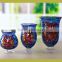 Vivid blue glass votive candle holders with owl design