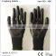 10 gauges nylon knitted working glove with black nitrile coated