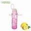 cheap glass water bottle with handle and food grade silicone sleeve and BPA free PP lid