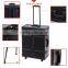 wholesale PVC trolley makeup case with stand legs and light mirror