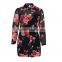 Summer Fashion Women Sexy Playsuits Ladies Backless Long Sleeve See Through Floral Printed Rompers Jumpsuits Women 2016