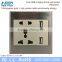 Metal wiredrawing edging plug socket universal wall socket with 2 usb port