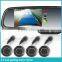 parking sensor rear view mirror monitor with 4.3 inch LCD monitor and car reversing aid camera
