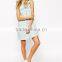 2016 light blue mini sleeveless button front casual girls dress