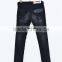 Leather Pocket Bonding Washing Black Biker Jeans (LOTG017)