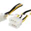 Dual LP4 To PCIE 6pin Connector gpu Power Cable 6"