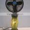 16" Decorative Unique Pedestal Fan with Orient Porcelain Vase LED Light Inside