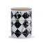 Modern pattern design ceremic storage jar with lid