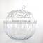 the glass pumpkin shaped beverage dispenser with metal stand