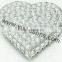 Wholesale fashion silver pearl jewelry box,sweet heart crystal metal jewelry box,for ladies wedding gift