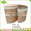 Hand weave washable cheap storage hamper large white wicker collapsible laundry basket for hotel