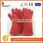 DDSAFETY Hot Selling Red Cow Split Welder Gloves With One Piece Back