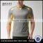 Men Grey Solid Mandarin Collar T-Shirt Custom Grey Yellow Solid Waist Length Sport Tees 100% Polyester Keeps Fresh Material