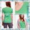 Hot Style Green Colorfast Simple Design Tight Wear Ladies Heart Neck T-Shirts for Summer Clothes