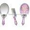 A Chinese Carnelian Handle Hand Mirror,Bronze Hollow Handle Oval Mirror + Comb Suit with Logo Customized