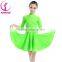 New Girls Candy Color Ballroom Tango Dance Costumes 3/4 Long Sleeve Dance Practice Clothing Turtleneck Toddler's Party Dress
