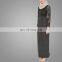 Muslim Women Round Neckline Black Fashionable Lace Long Sleeves Maxi Dress