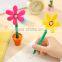 Novelty 5pcs/lot Cute Flower Pot Ballpoint Pens Lovely Sunflower Students Stationery Pen Creative School Supplies Kids Gift
