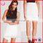 Scuba Wrap Asymmetric Sexy Girl Mini Skirt White