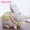 Hot Sale in Amazon Gift for Girls Top Quality Nature Resin Cute Rabbit Shape Unbreakable Piggy Bank Cartoon Saving Money Box